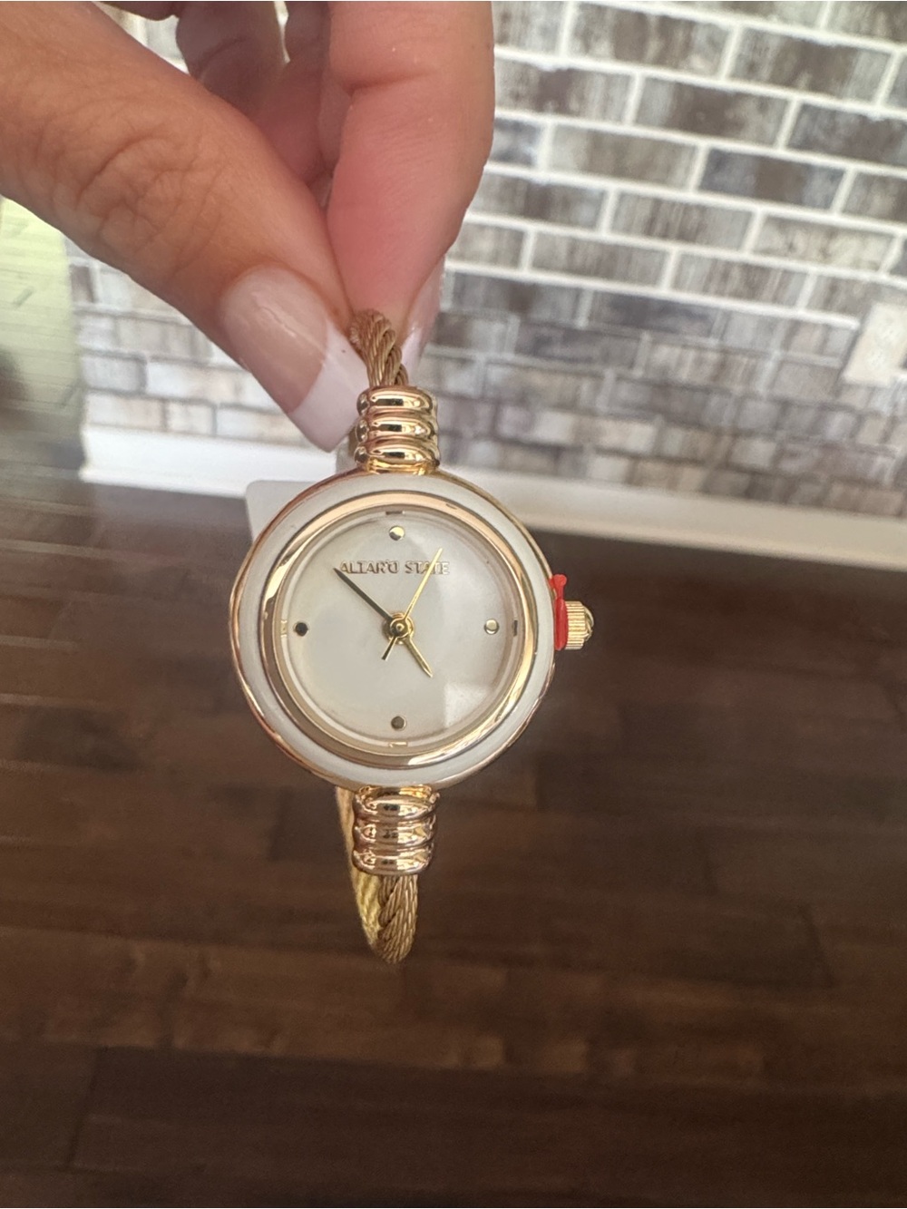 Altar'd State Gold-Tone Cable Bangle Watch with White Dial - NWT